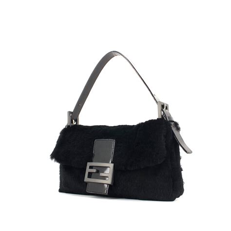 baguette fendi pelle nera|baguette fendi boston.